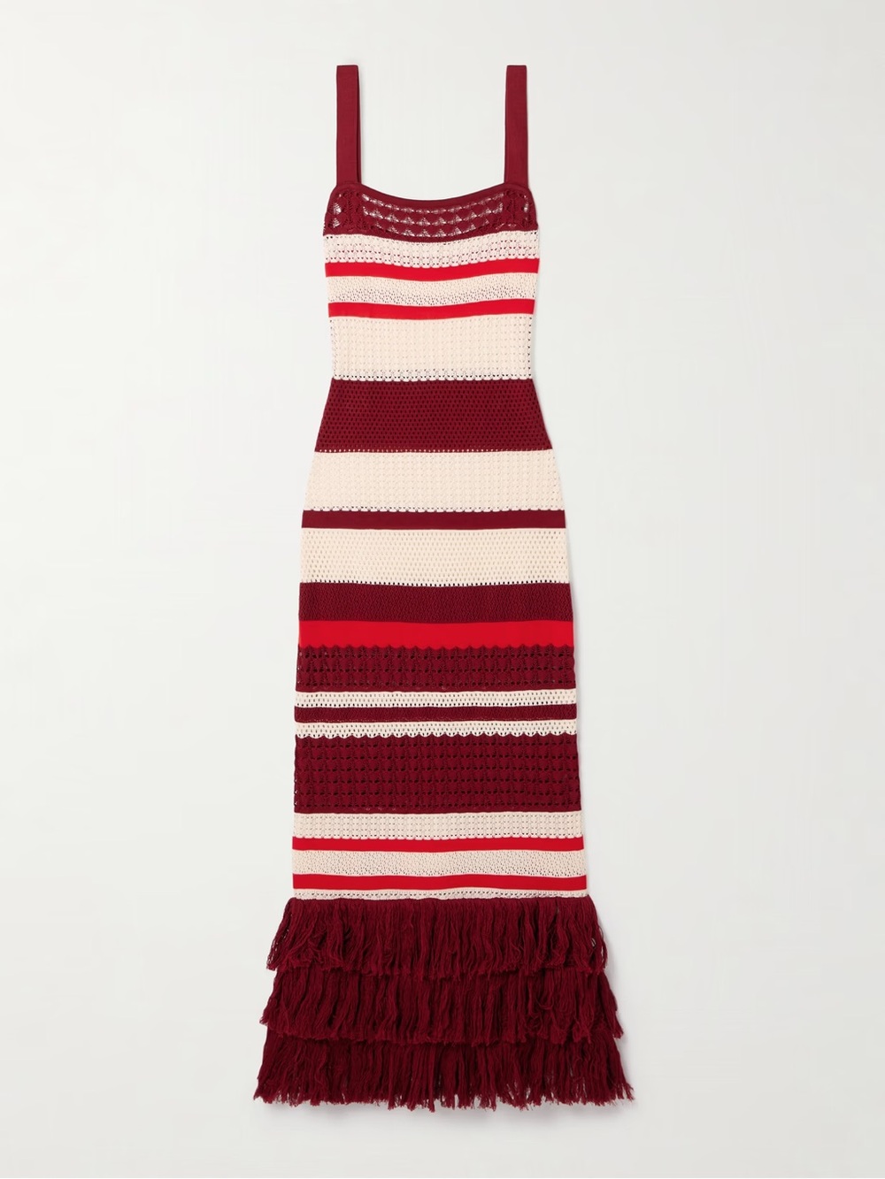 Johanna Ortiz Embayed Fringed Crochet Pima Cotton Maxi Dress - Picture 2 of 7